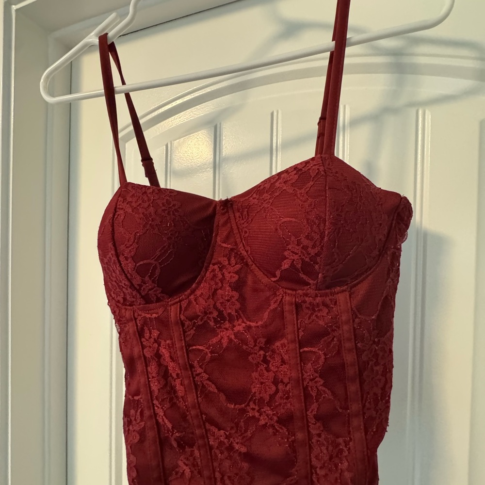 Madden Girl Burgundy Lace Bustier
